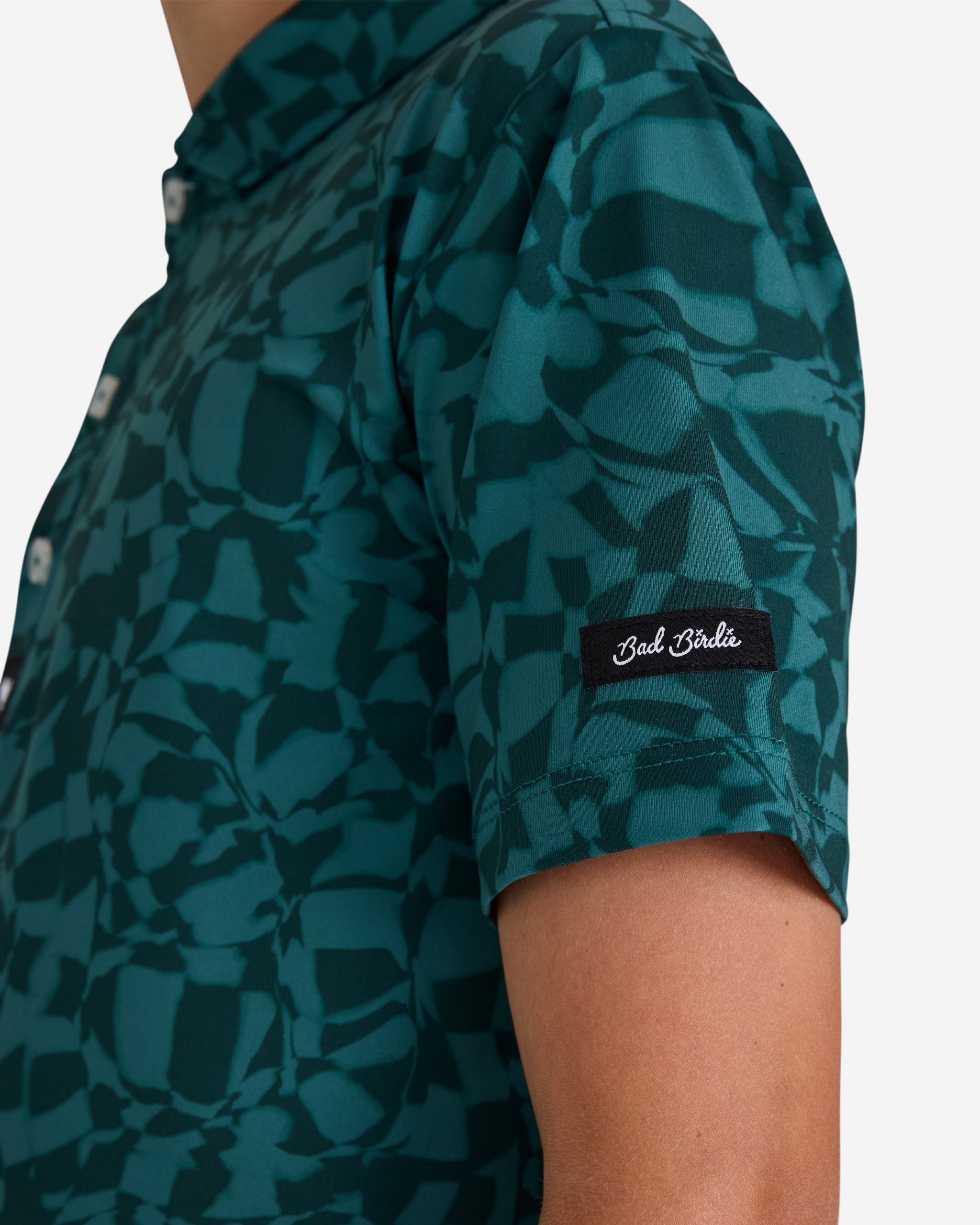 Youth Polo - Chipped Grooves - Pine-Youth Polo-Bad Birdie