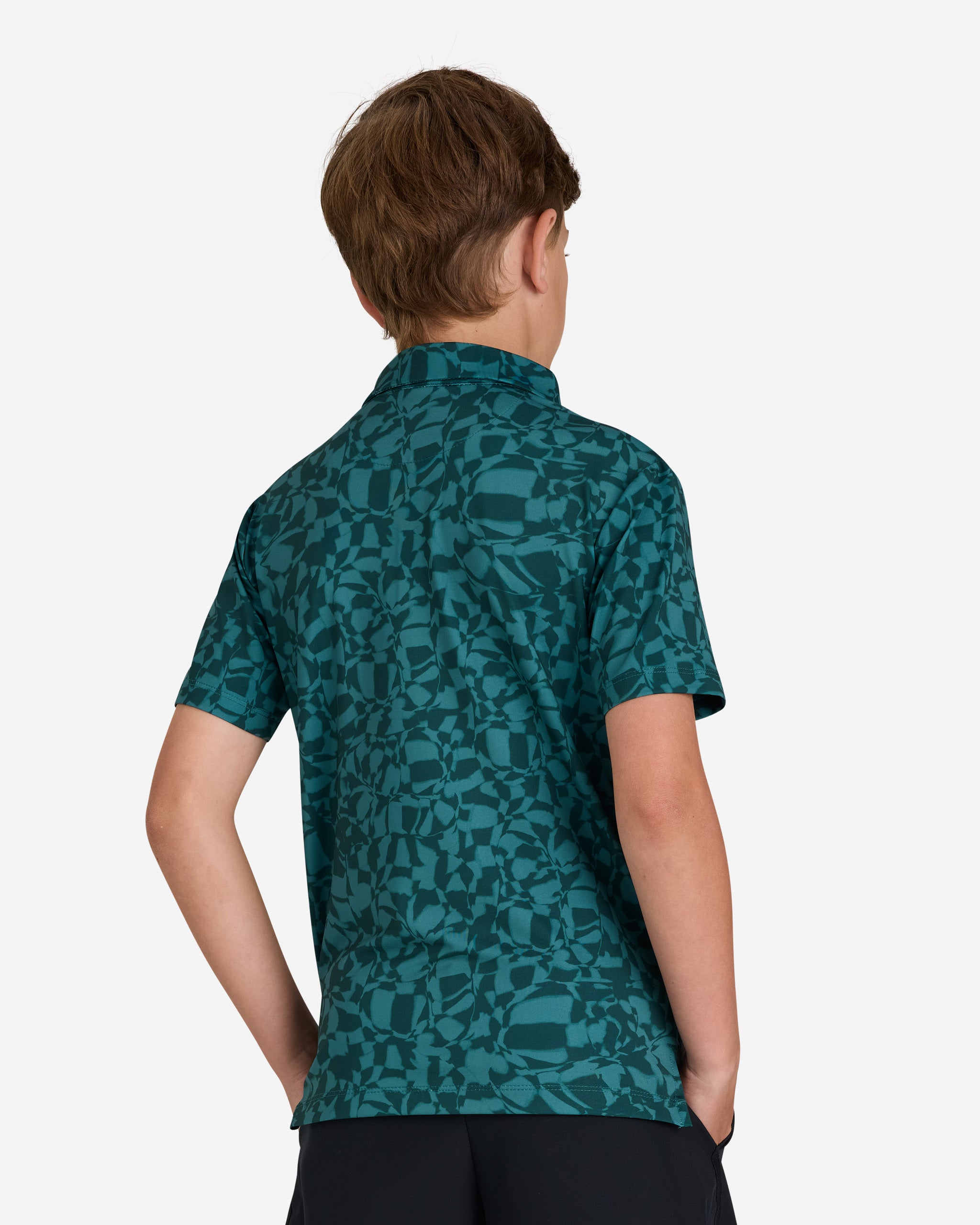 Youth Polo - Chipped Grooves - Pine-Youth Polo-Bad Birdie