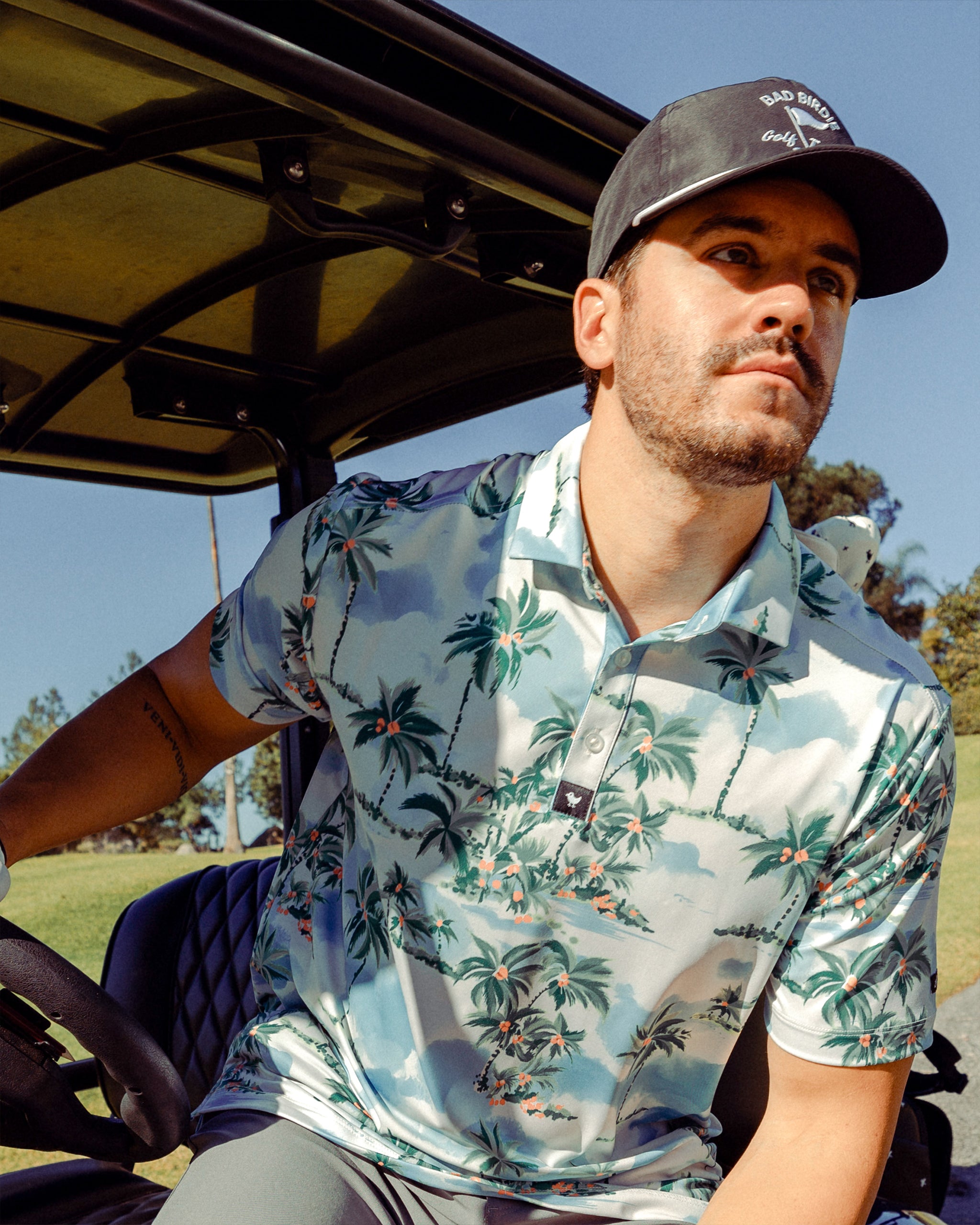 Postcard Vacation-Men's Polo-Bad Birdie