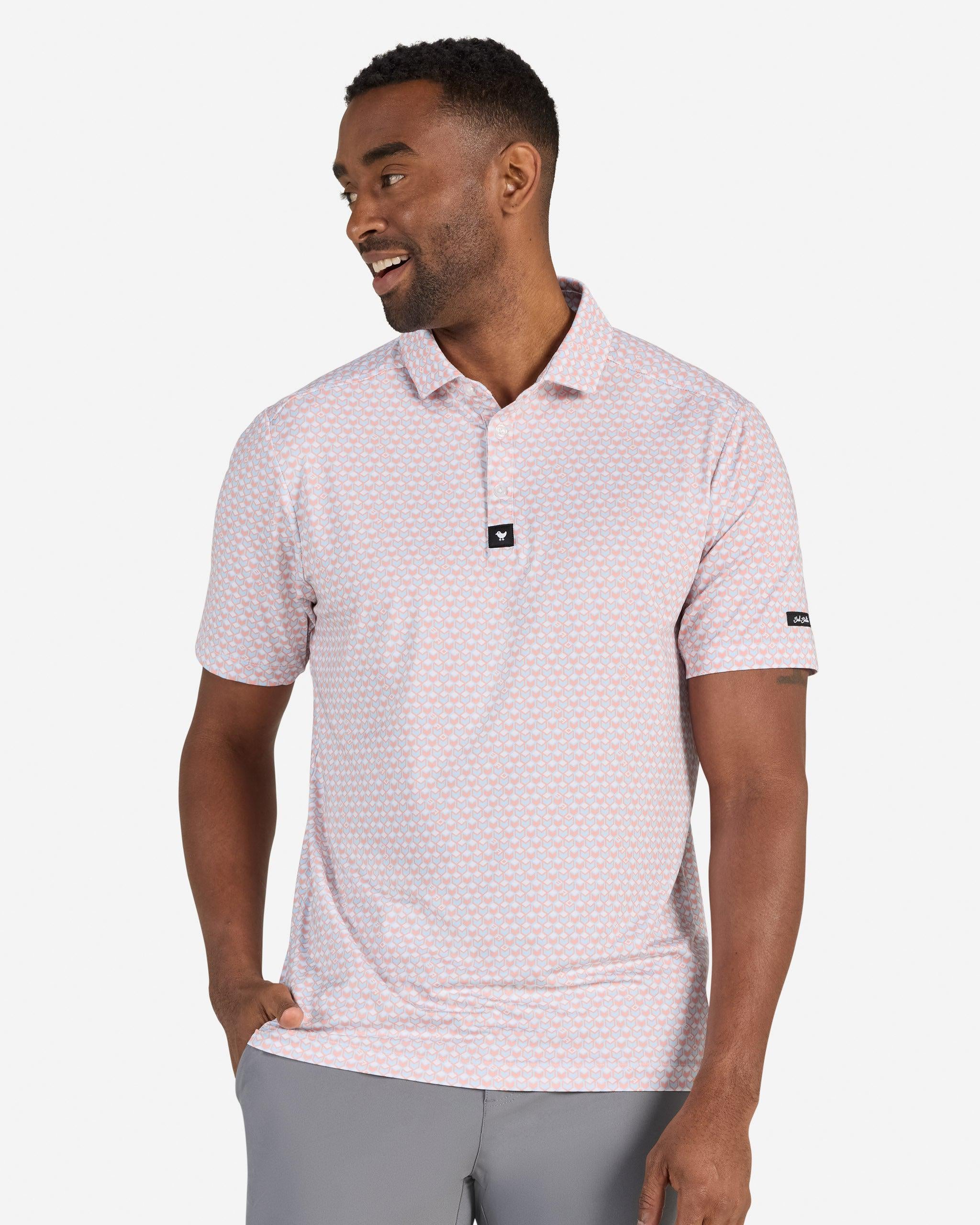 Pathfinder - Peach Amber-Men's Polo-Bad Birdie
