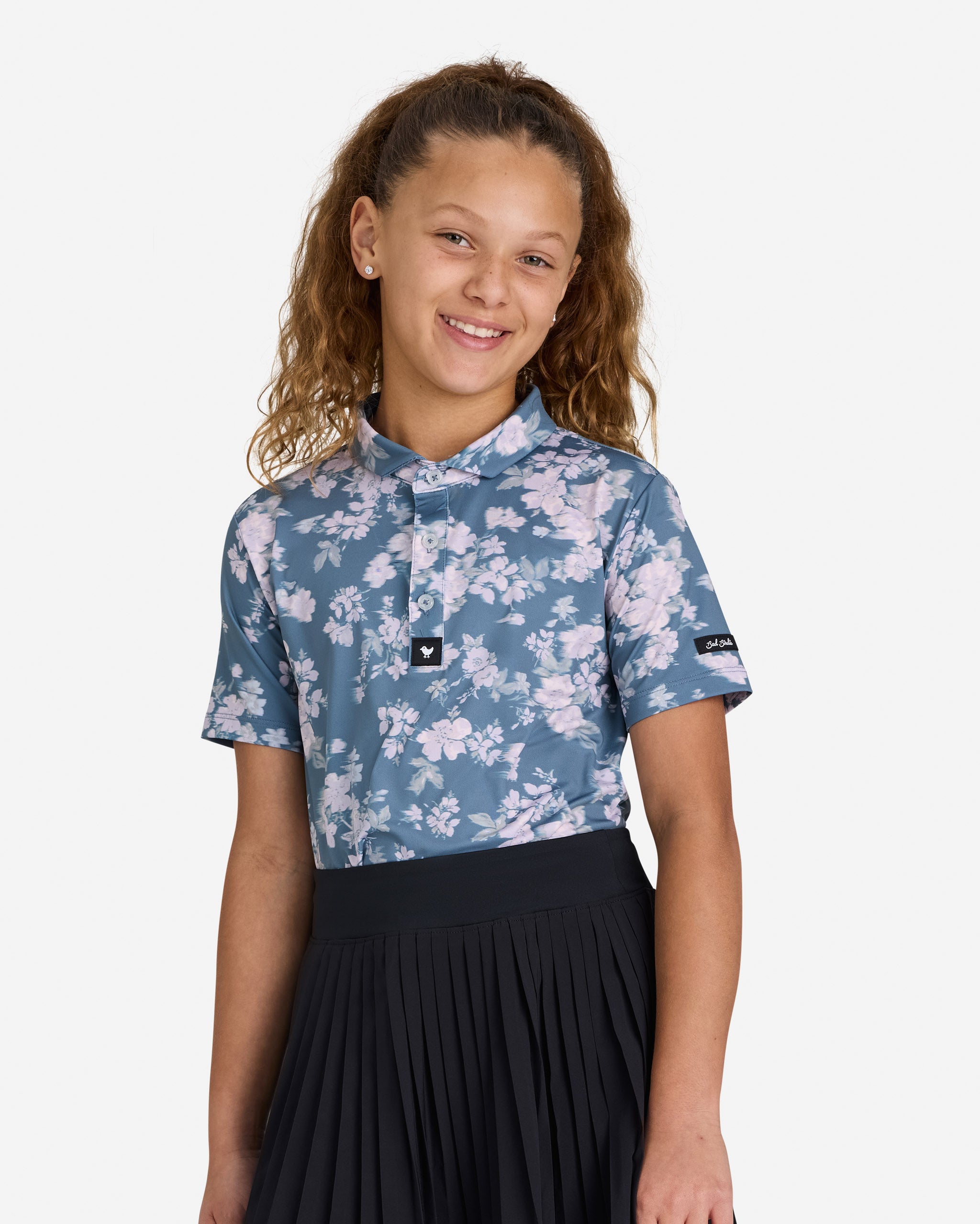 Youth Polo - Stormy Petals-Youth Polo-Bad Birdie