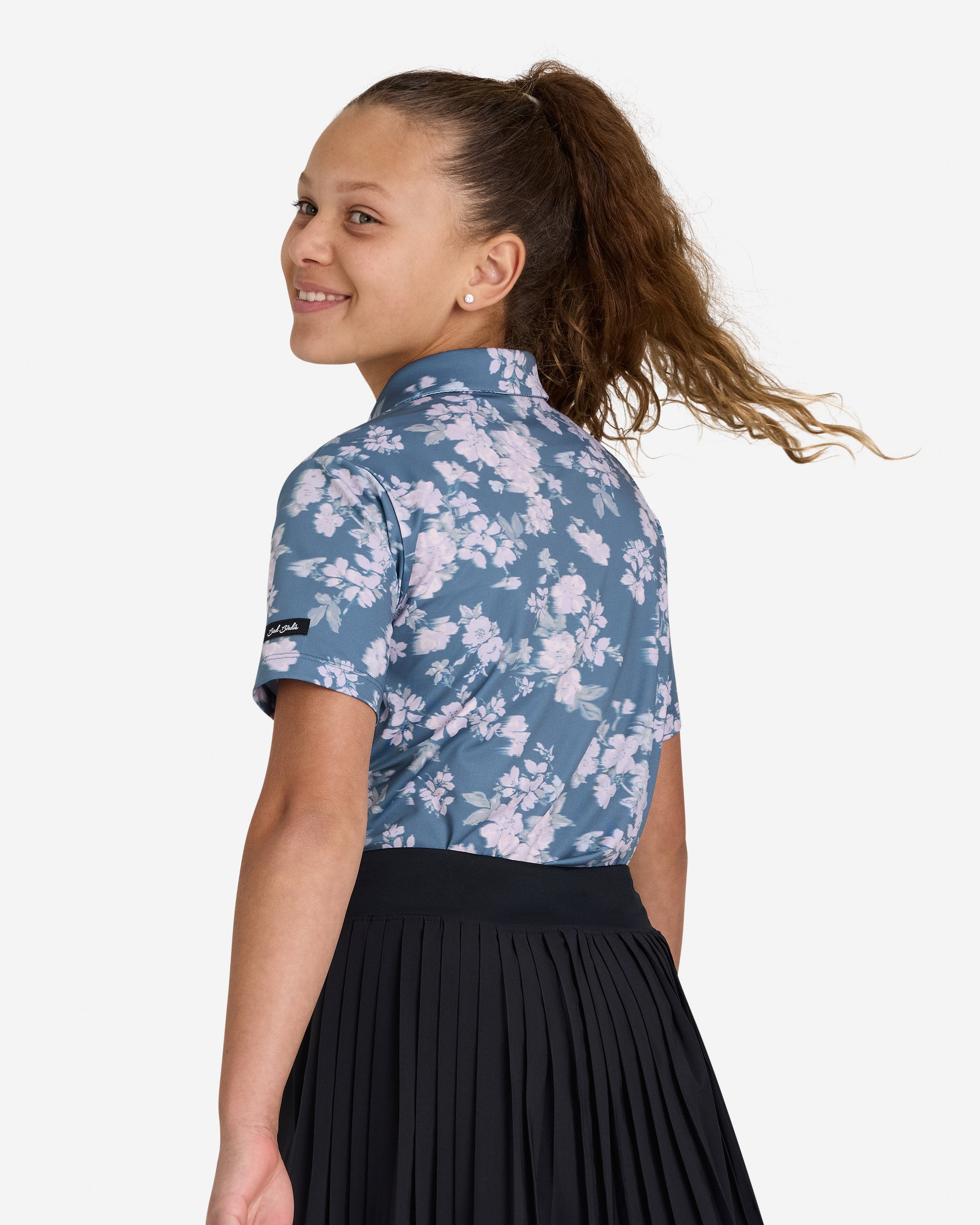 Youth Polo - Stormy Petals-Youth Polo-Bad Birdie