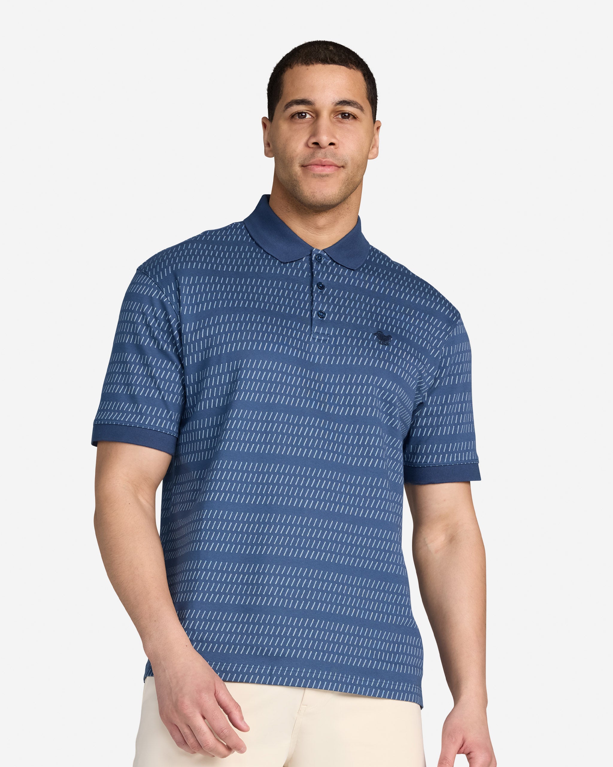 Thread the Needle - Dusk Navy-Men's Polo-Bad Birdie