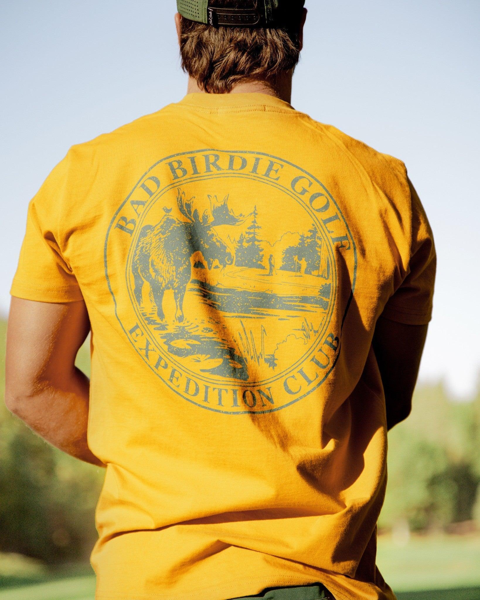 Expedition Club Graphic Tee - Spruce Yellow-Men's T-Shirt-Bad Birdie-with-Micah-Morris