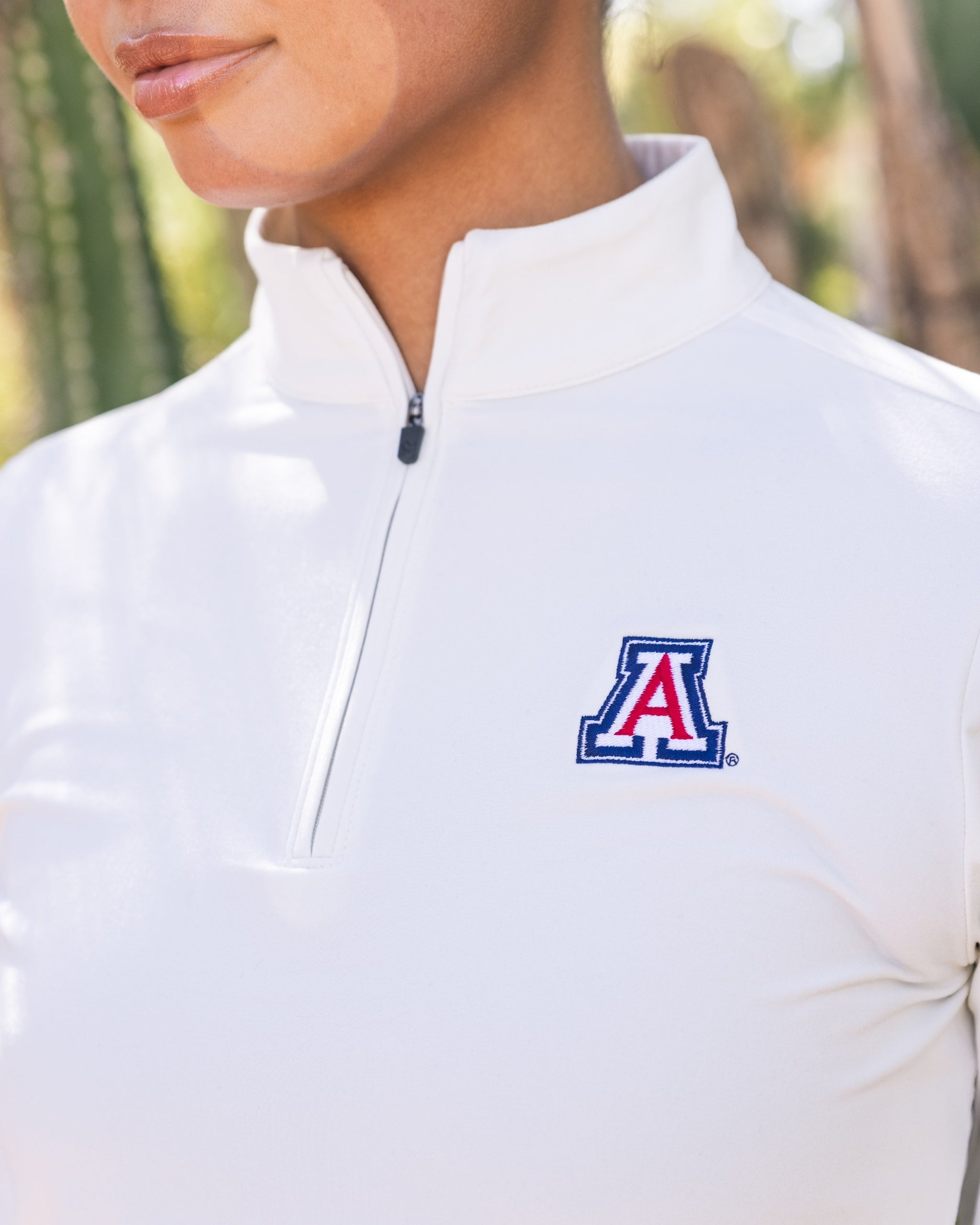 University of Arizona - Women's Quarterzip - White Onyx-Women's Quarterzip-Bad Birdie