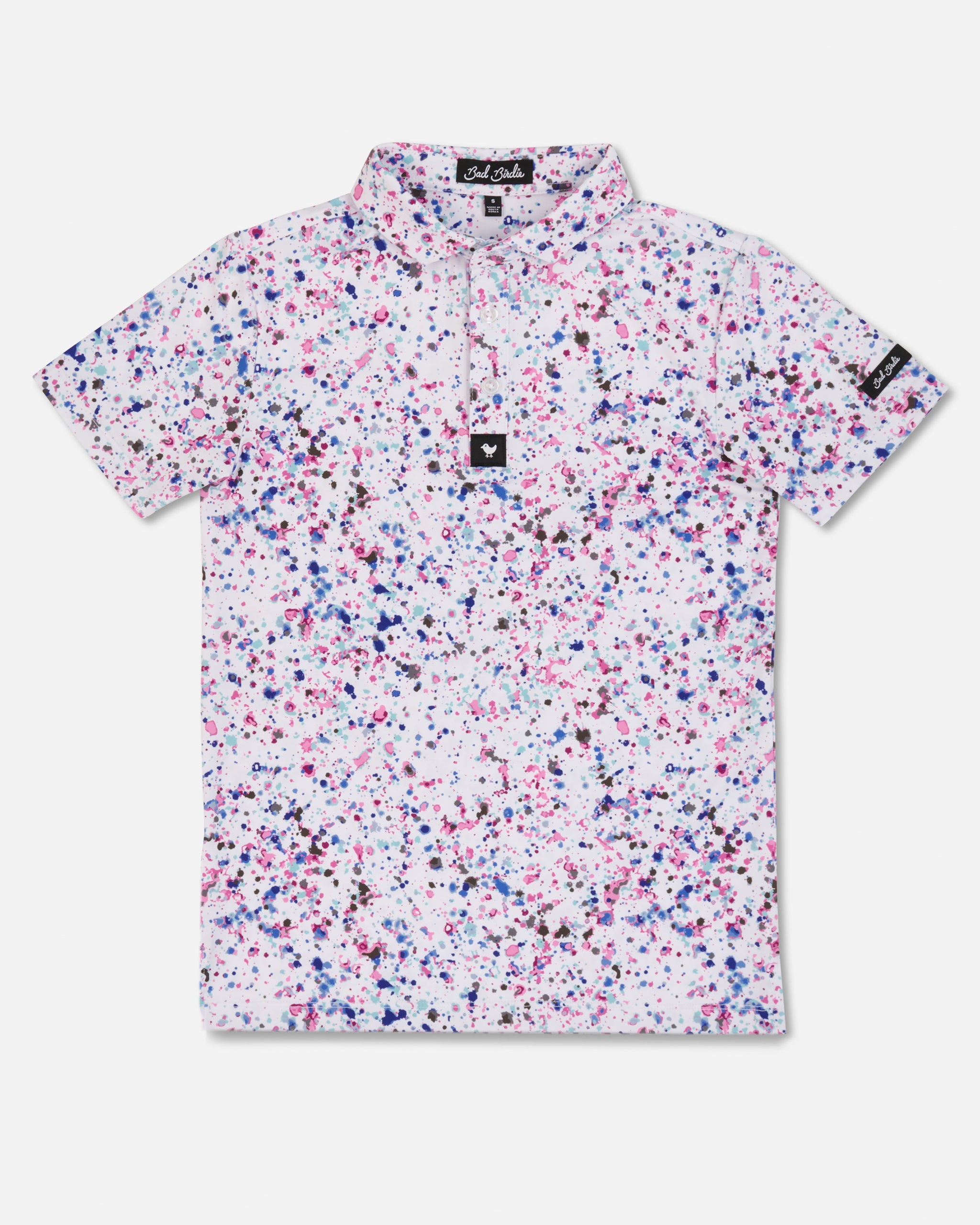 Paint Splatter 3 Youth-Performance Golf Polo-Bad Birdie