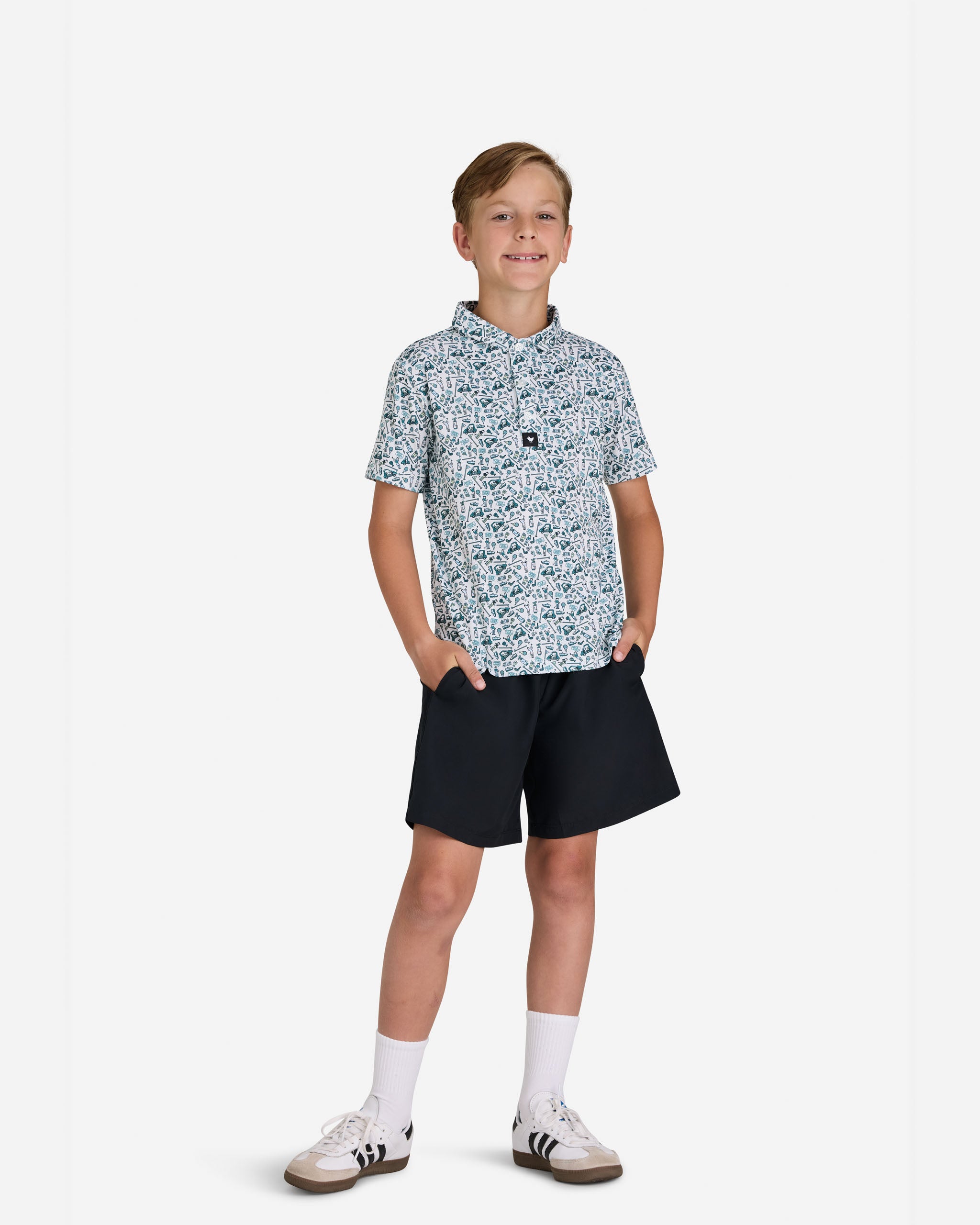 Youth Polo - Pixelated Pars-Youth Polo-Bad Birdie
