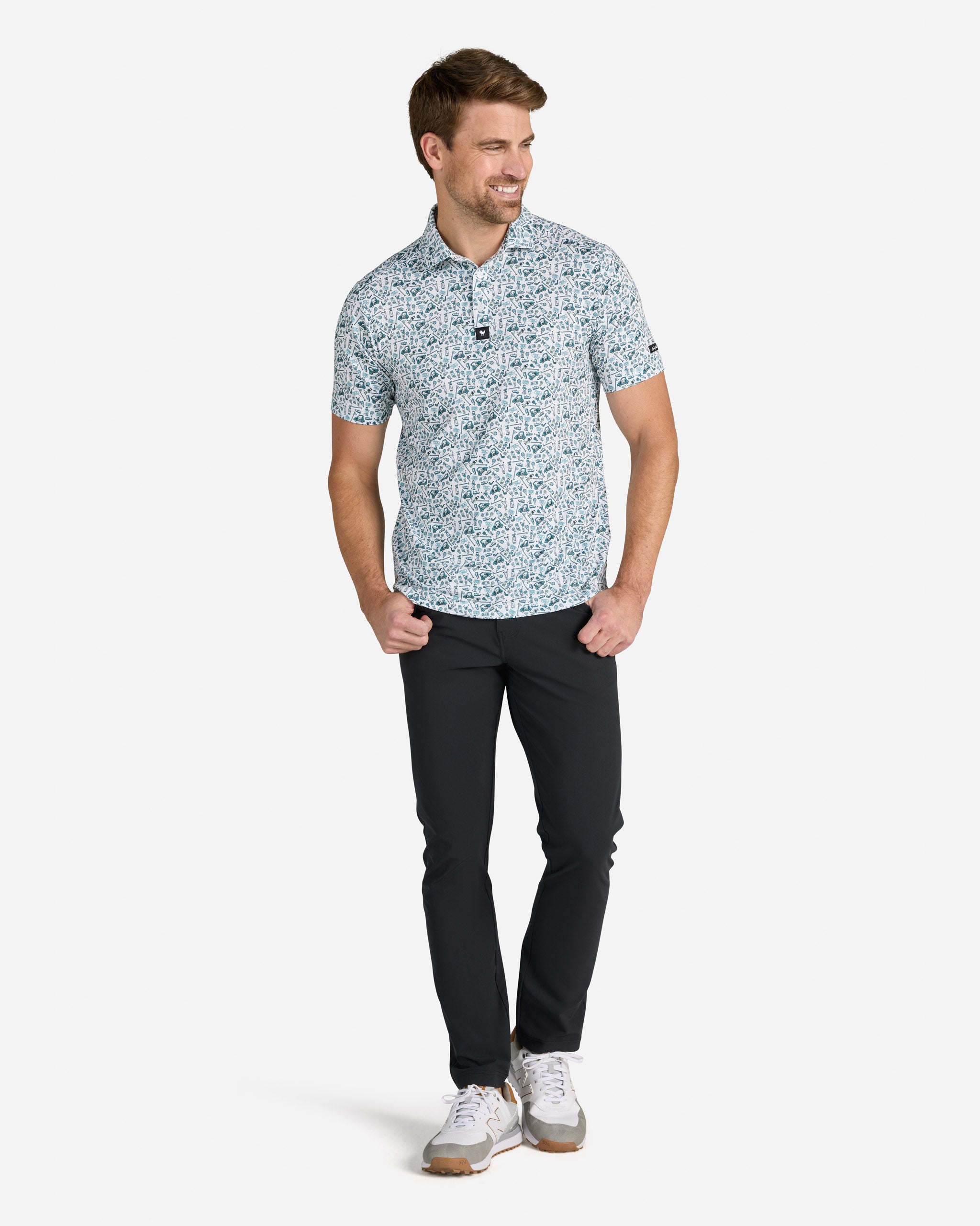 Pixelated Pars-Men's Polo-Bad Birdie