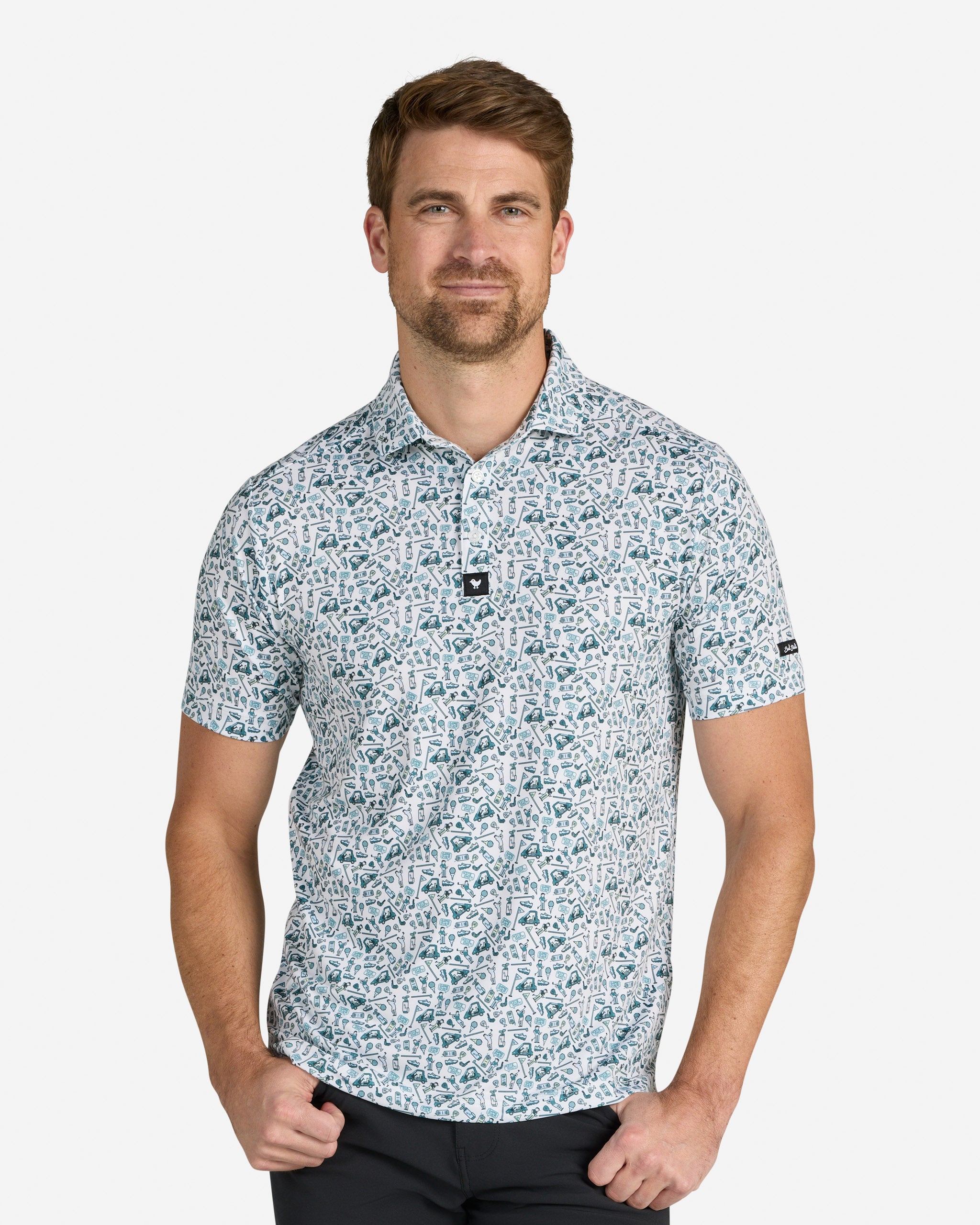Pixelated Pars-Men's Polo-Bad Birdie