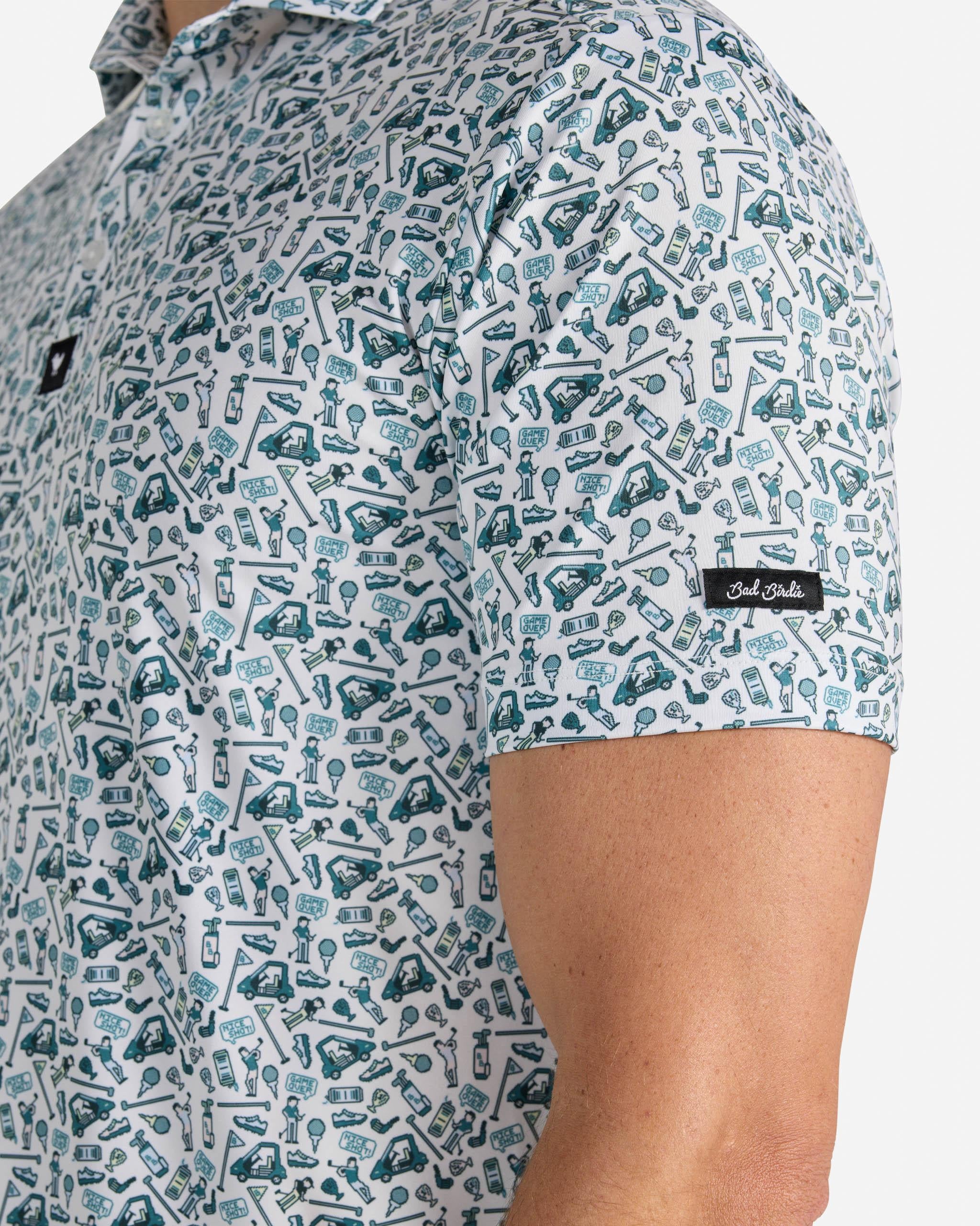 Pixelated Pars-Men's Polo-Bad Birdie