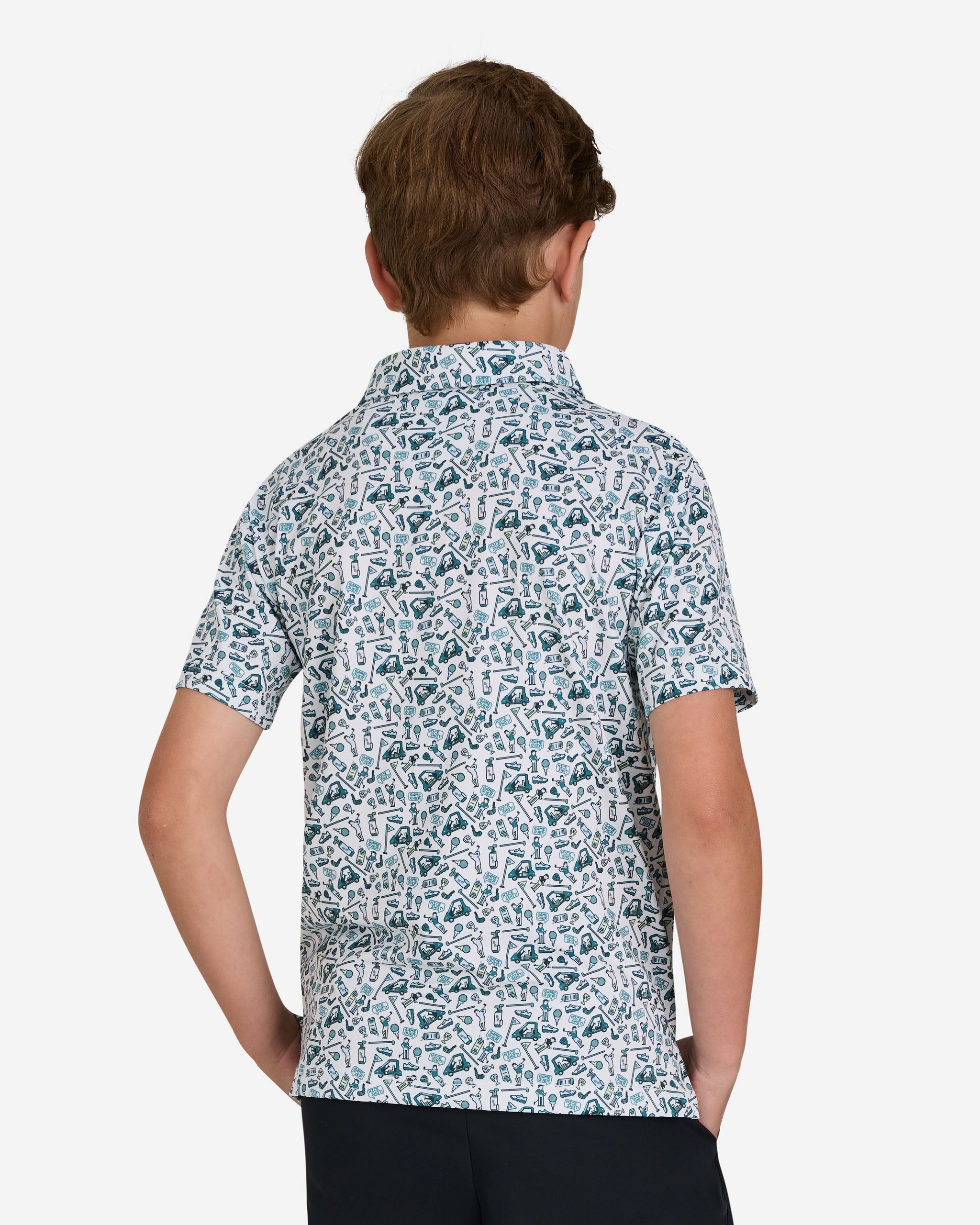 Youth Polo - Pixelated Pars-Youth Polo-Bad Birdie