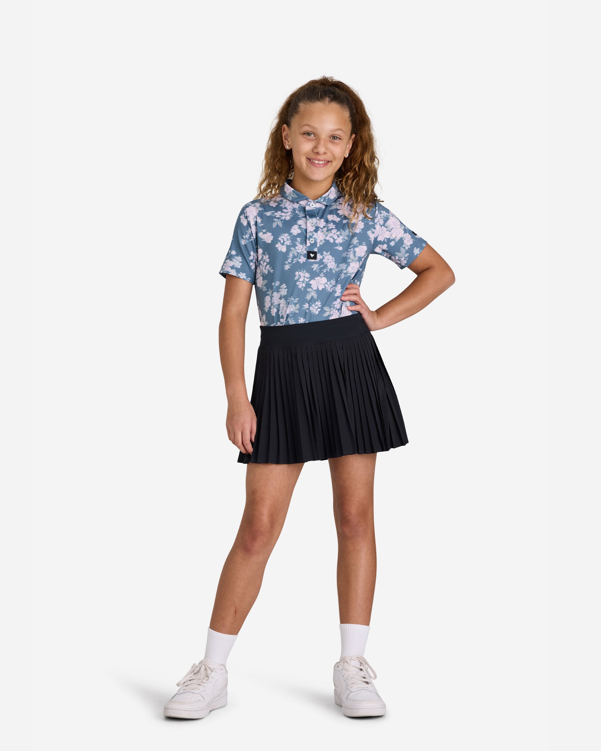Youth Polo - Stormy Petals-Youth Polo-Bad Birdie