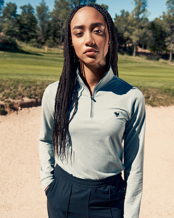 Heather Quarterzip-Women's Quarterzip-Bad Birdie