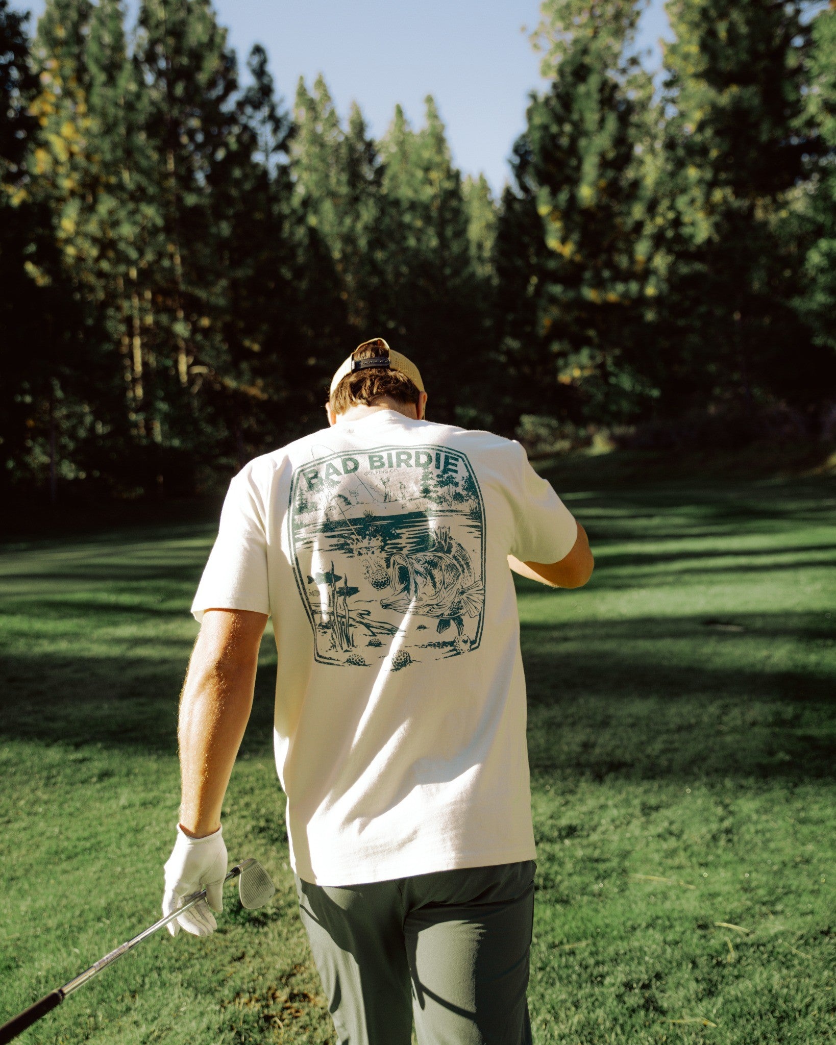 Gone Fishing Graphic Tee - White Onyx-Men's T-Shirt-Bad Birdie-with-Micah-Morris